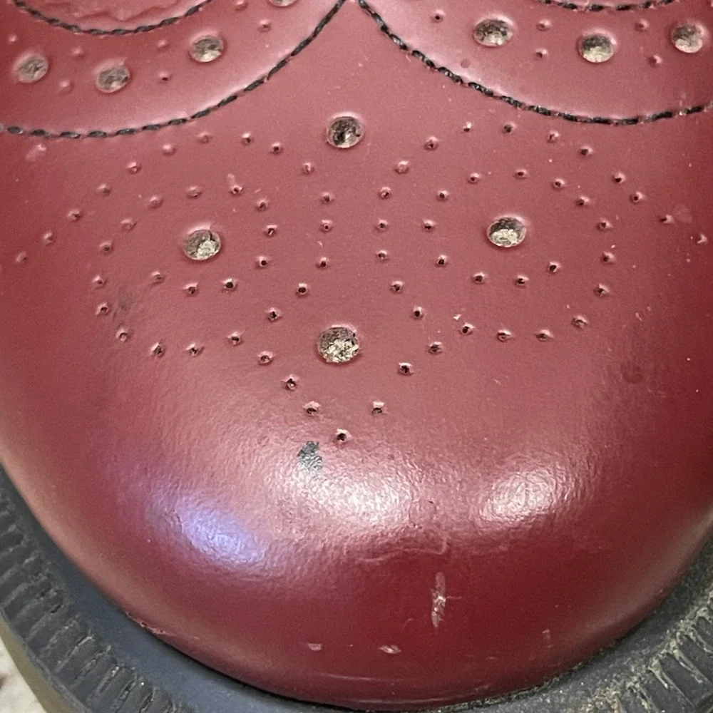 Dr Martens 3989 Cherry Red Leather Wingtip Brogue Shoes Mens 11 Womens 12